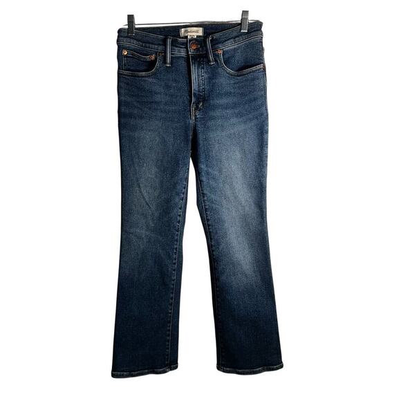 Madewell Cali Demi-Boot Jeans Size 28 Dark Wash Stretch Denim Fair Trade - Picture 1 of 8